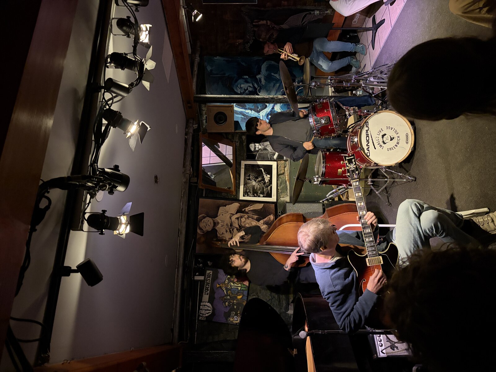 The stage at Smalls jazz club in Greenwich Village, New York