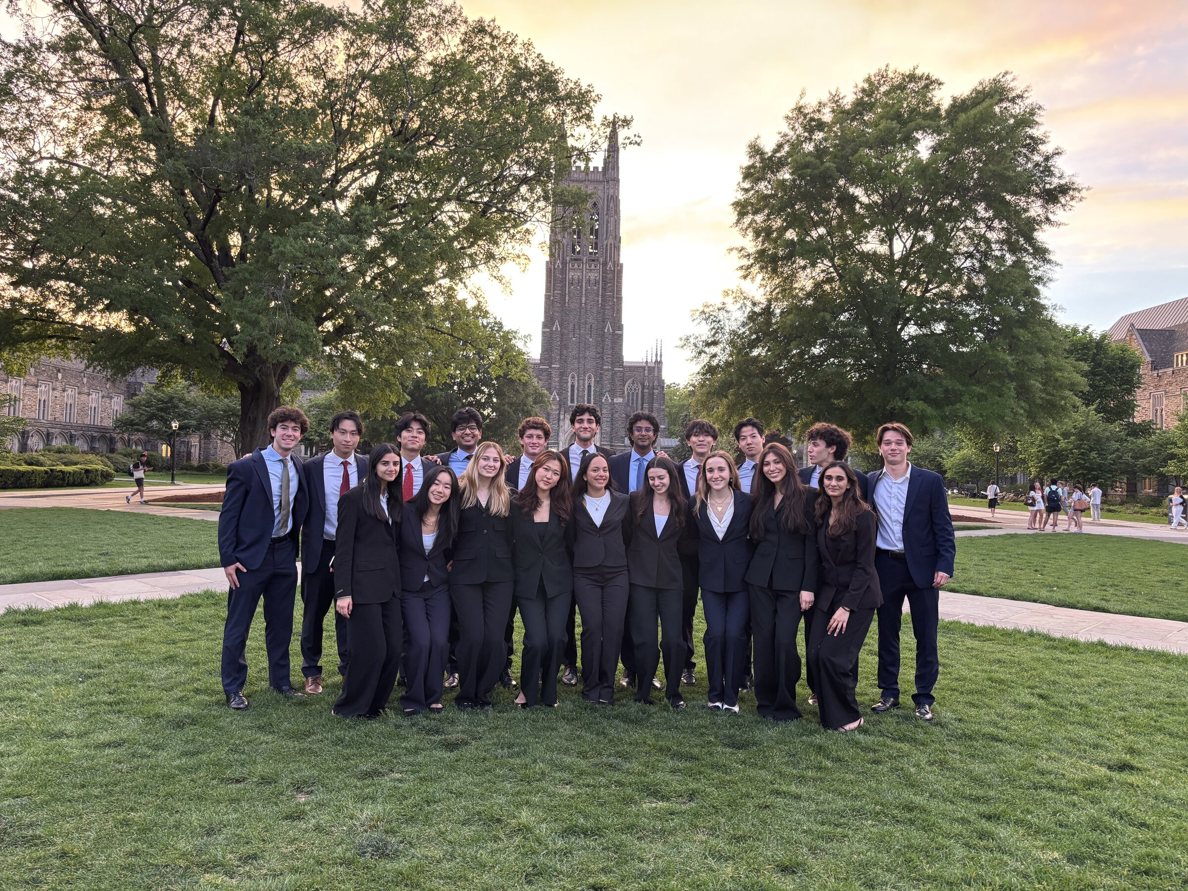 The Scale & Coin new member class on the Duke Chapel quad